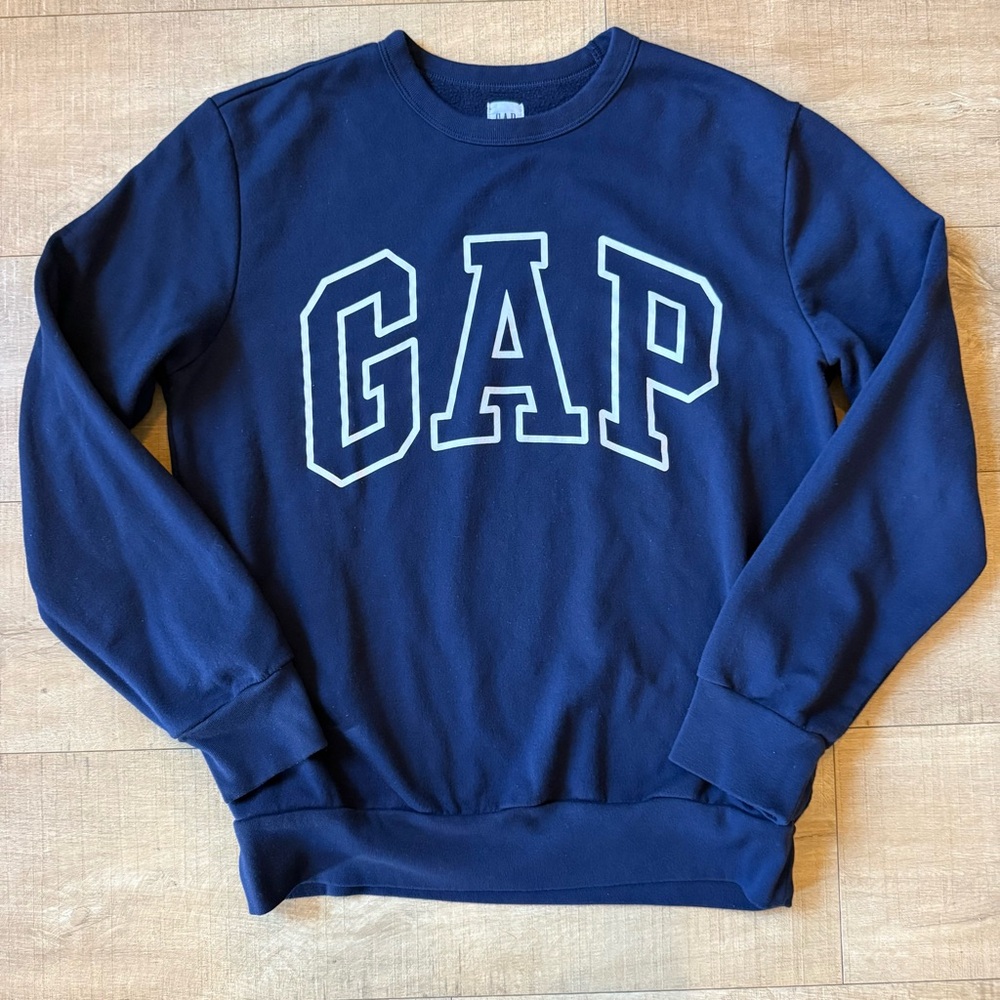 GAP Men's Dark Blue navy Crewneck Sweatshirt size medium spring preppy